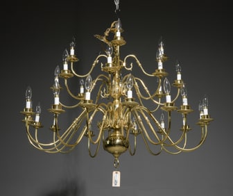 French Style Large Brass Finished Chandelier #1