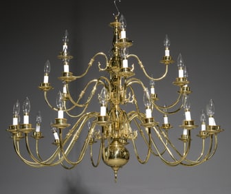 French Style Large Brass Finished Chandelier #2