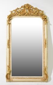 French Style Painted Framed Beveled Mirror
