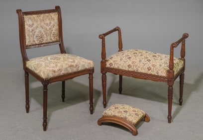 3pcs - Louis XVI Style Chair, Vanity Bench, Etc.