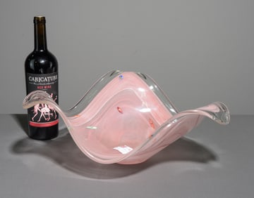 Italian Murano Blown Art Glass Center Bowl