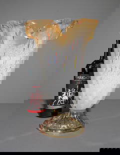 Italian Arte Murano Blown Art Glass Vase: Italian Arte Murano Blown Art Glass Vase - 14.75 in tall x 10 x 9.5