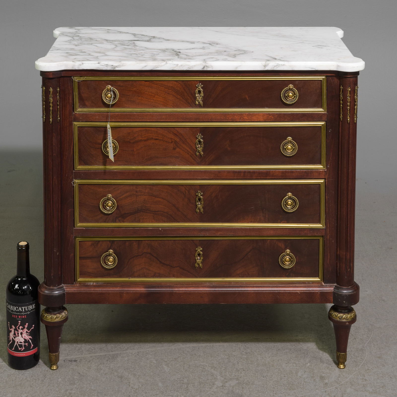 Louis XVI Style White Marble Top Chest / Bedside (1 of 4)
