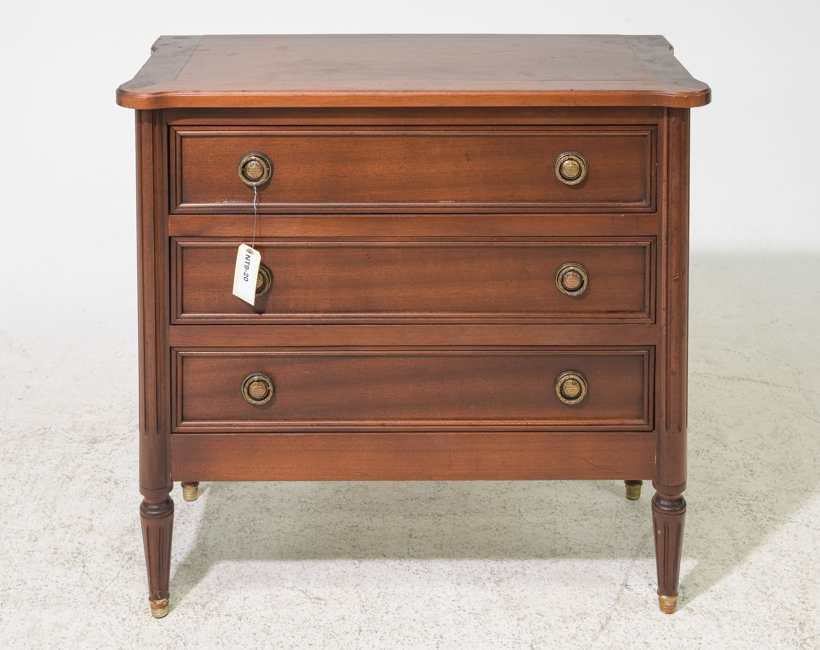 Louis XVI Style Three Drawer Chest / Bedside (1 of 3)