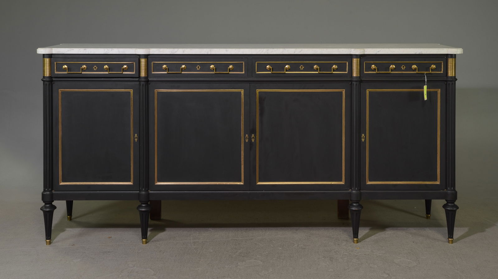 Louis XVI Style White Marble Top Painted Sideboard (1 of 7)