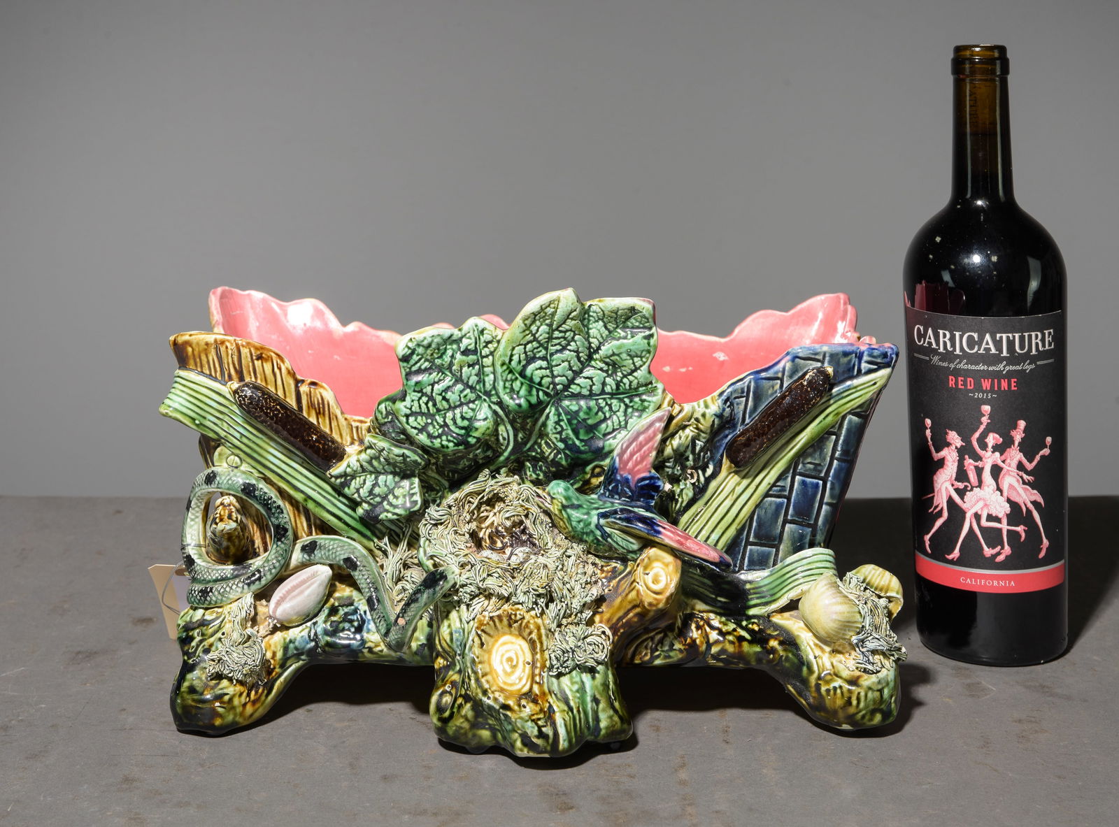 Palissy Style Majolica Jardiniere - Birds Nest (1 of 5)