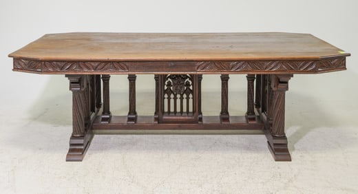 Renaissance Style Carved Monastery Table c.1800's