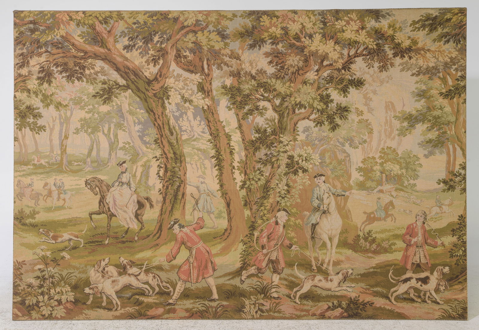 French Large Needlepoint Hunting Tapestry (1 of 3)