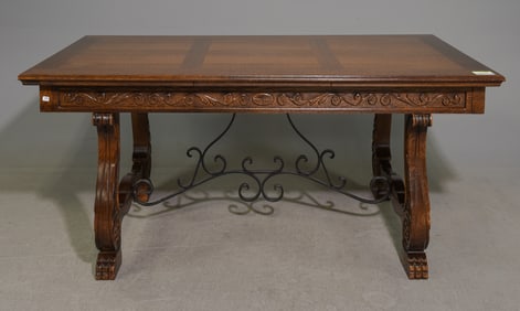 French Renaissance Style Draw Leaf Dining Table