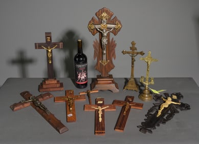 10 Assorted French Crucifixes