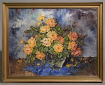 Carl H. G. Gold Framed Floral Still Life
