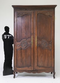 Louis XV Style Large Oak Double Door Armoire
