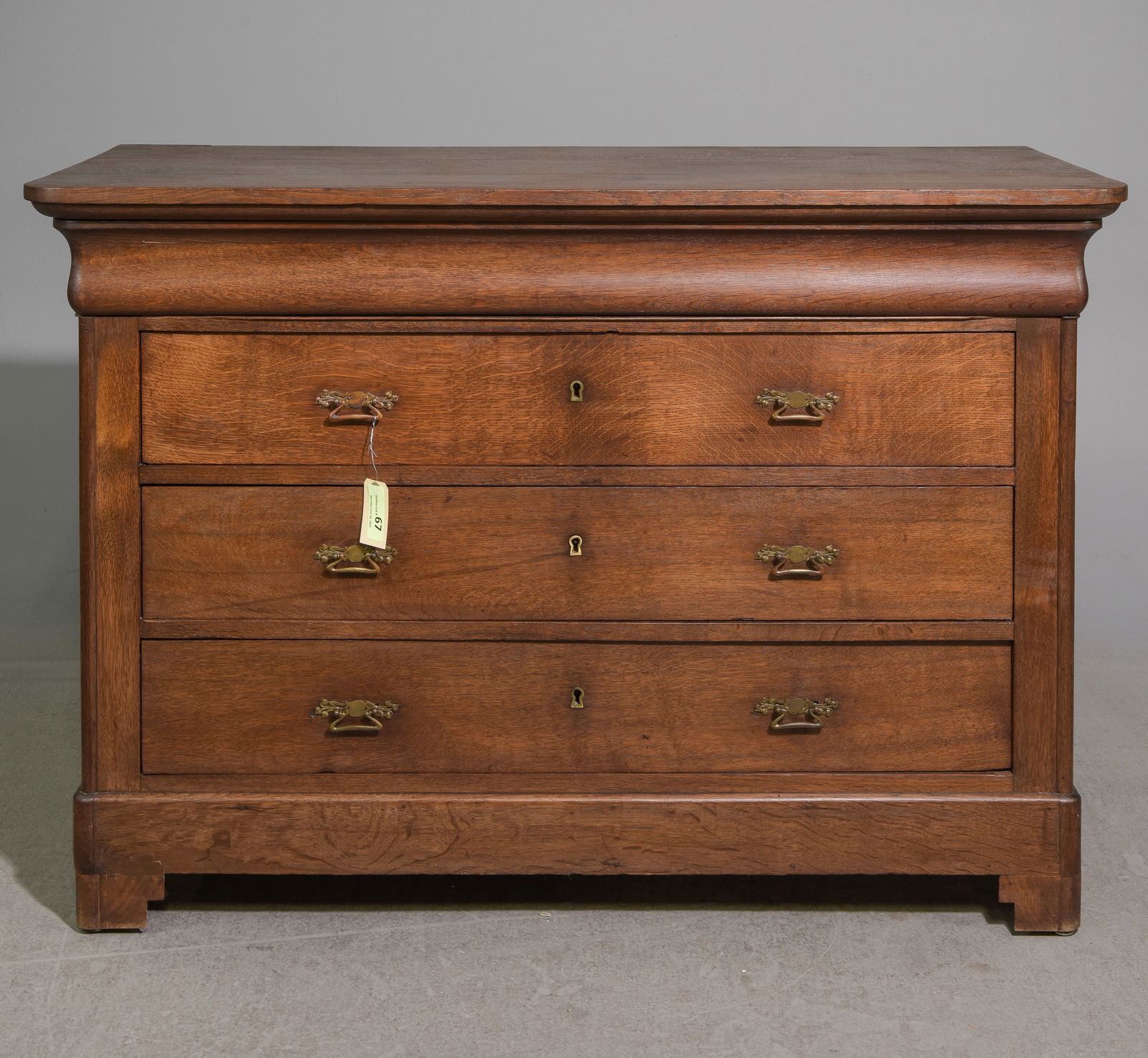 Louis Philippe Style Large Oak Four Drawer Chest (1 of 6)