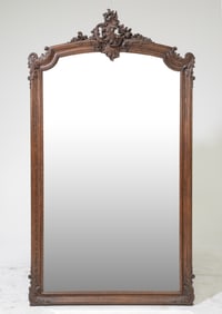 Louis XV Style Oak Framed Beveled Mirror