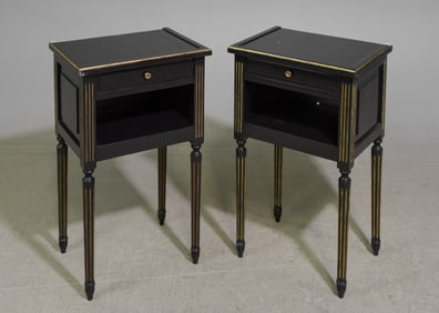 Louis XVI Style Pair of Painted Nightstands