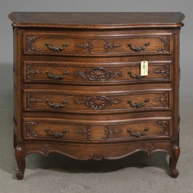 Louis XV Style Parquet Top Four Drawer Chest