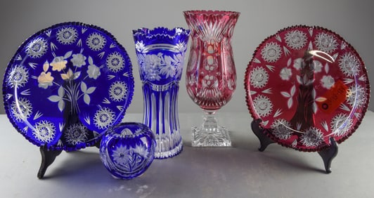 5pcs Assorted Cut Glass / Crystal