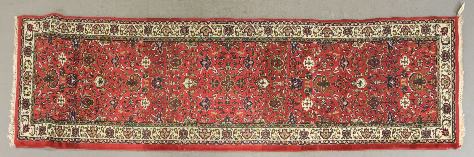 Hand Knotted Red Floral Runner Rug - 10'5 x 2'8 (1 of 6)