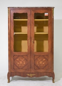 Louis XV Style Marble Top Bookcase with Ormolu