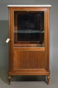Louis XVI Style White Marble Top Vitrine