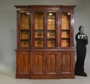 French Mahogany Bookcase / Cupboard