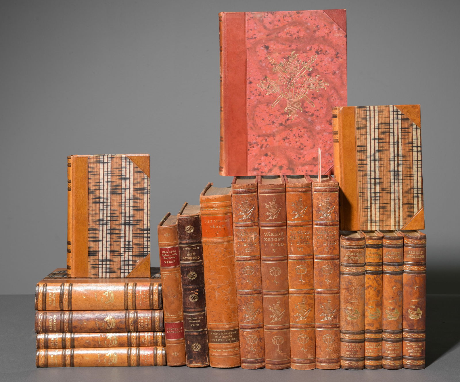 18 Assorted European Leather Bound Books #1 (1 of 6)