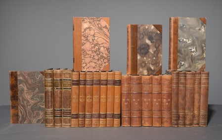 24 Assorted European Leather Bound Books