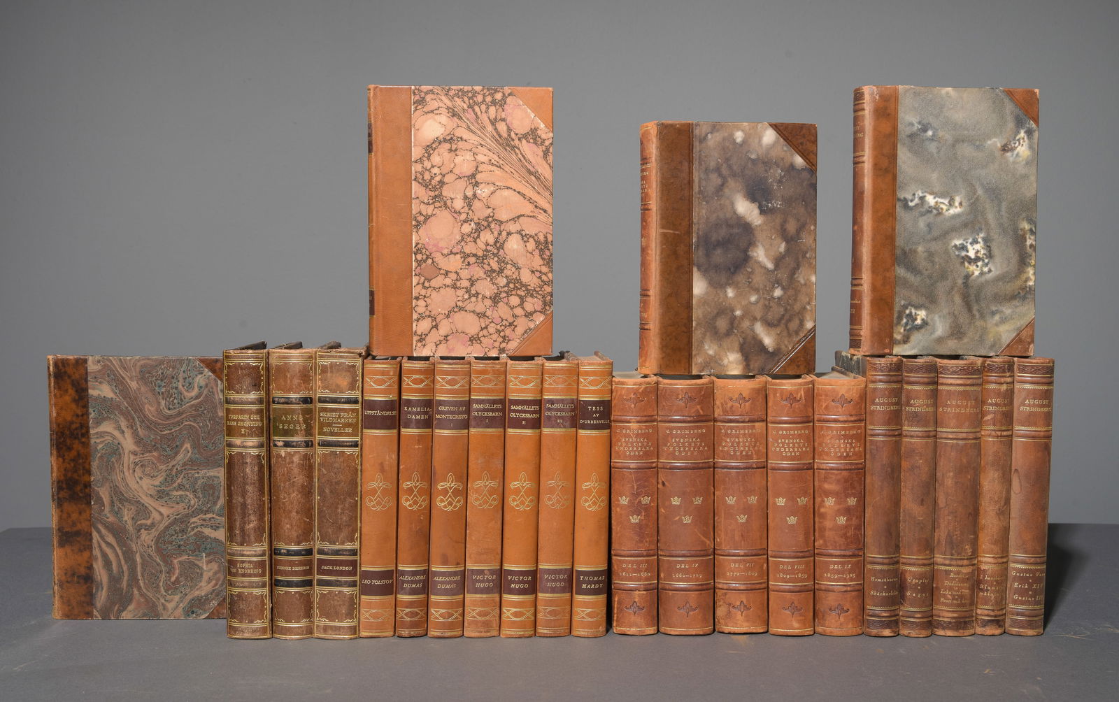 24 Assorted European Leather Bound Books (1 of 5)