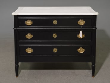 Louis XVI Style Painted Three Drawer Chest