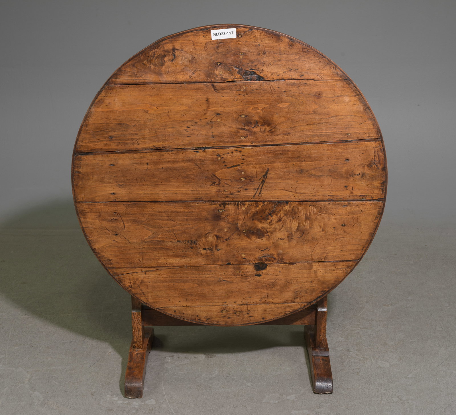 French Tilt Top Wine / Vendange Table: French Tilt Top Wine / Vendange Table - As a table this is 27.25 in tall by 35.5 inch diameter, Tilted this is 42 in tall x 35.5 x 16