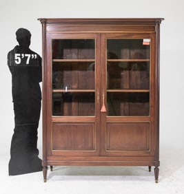 Louis XVI Style Mahogany Bookcase / Cabinet