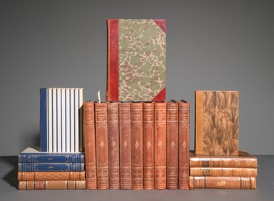 19 Assorted Leather Bound European Books
