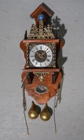 Atlas Wall Clock with Brass Weights