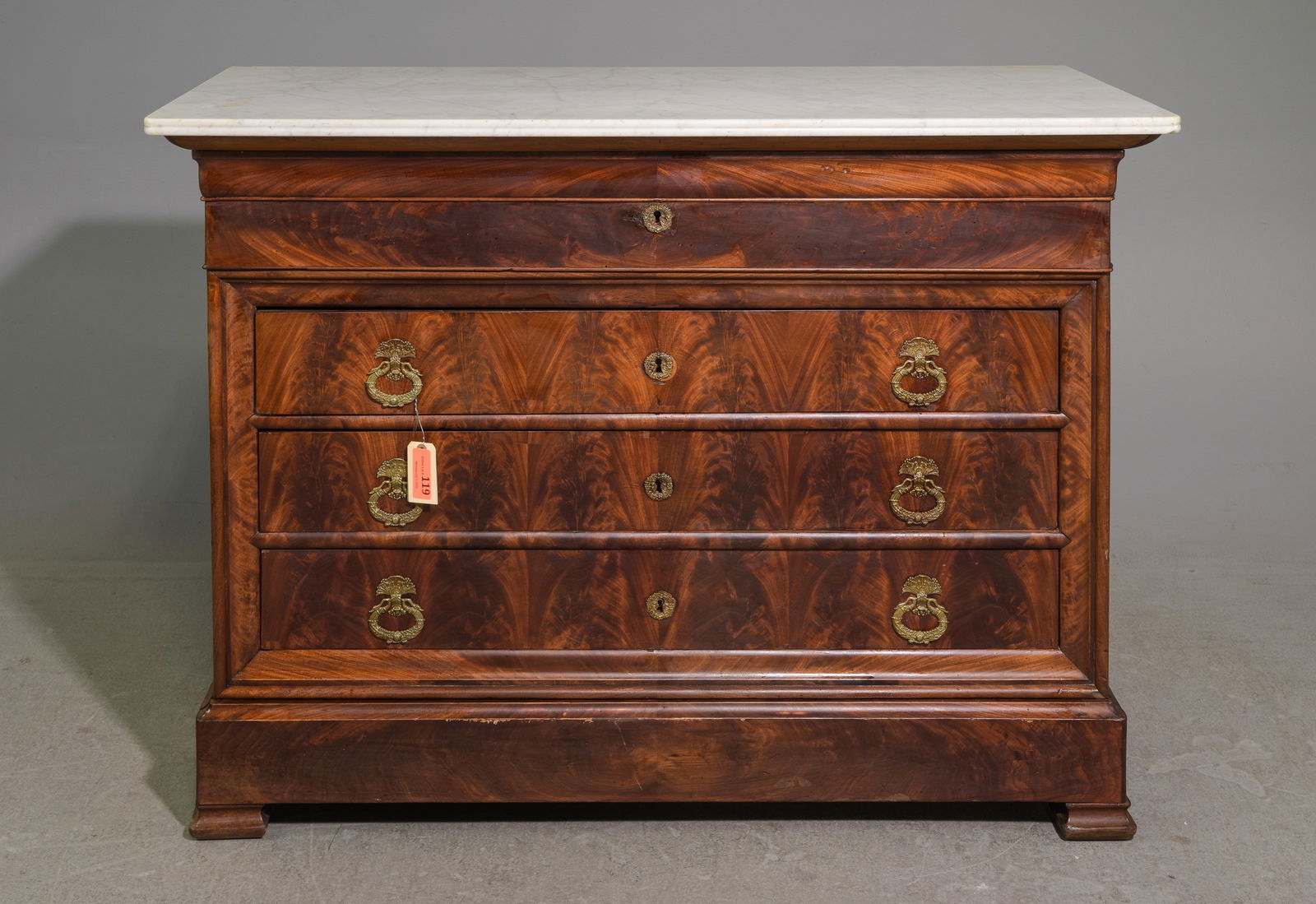 Louis Philippe Style White Marble Top Chest (1 of 7)