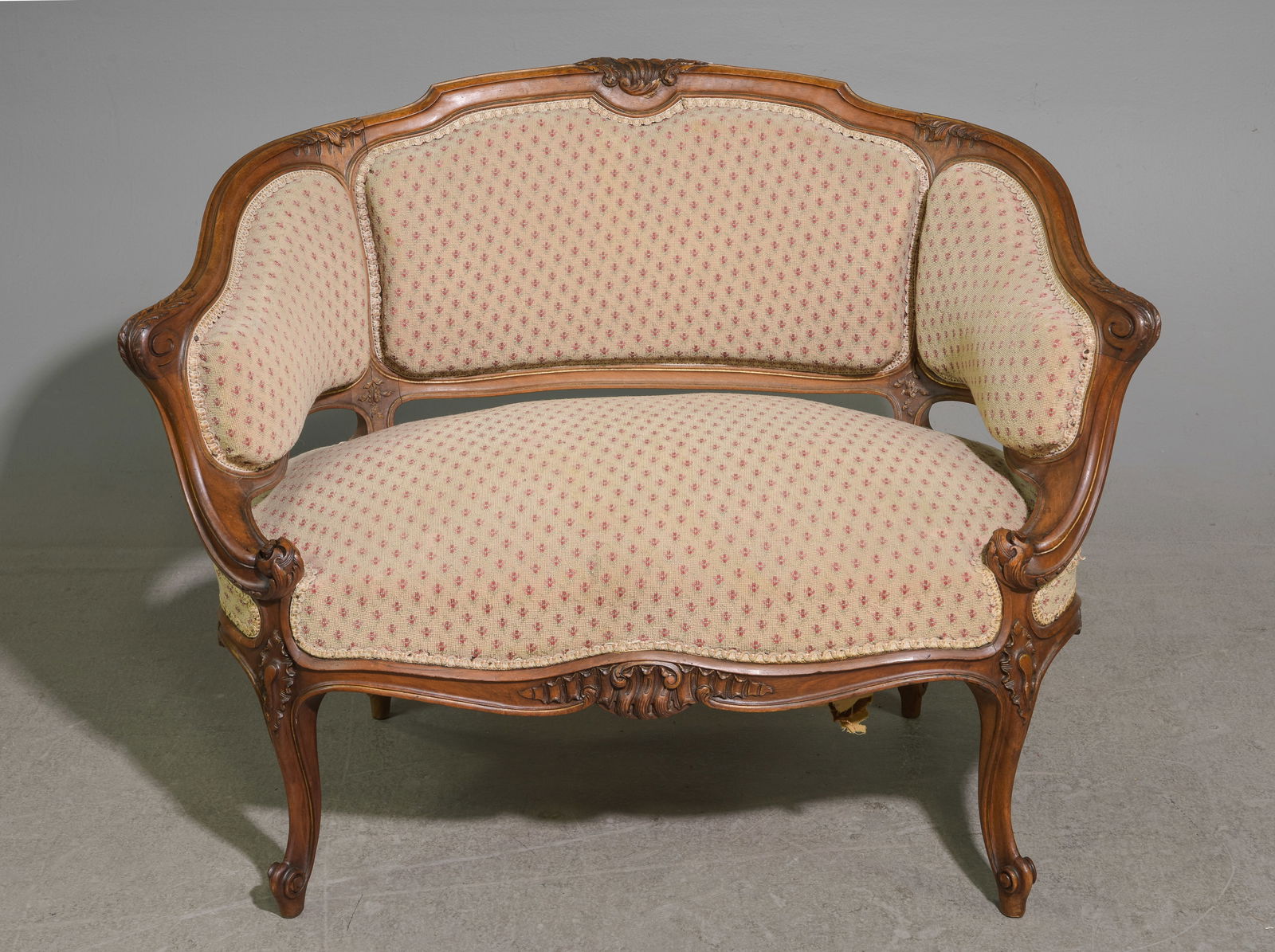 Louis XV Style Upholstered Settee (1 of 7)