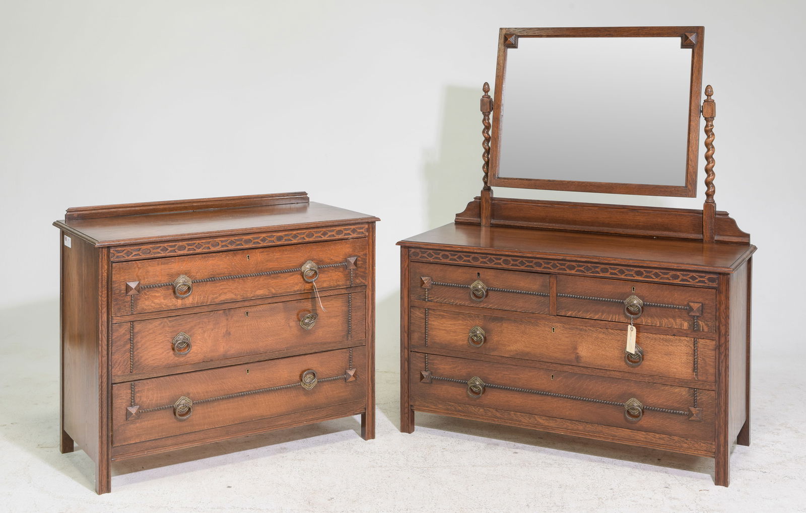 British Oak Chest & Dressing Chest (1 of 4)