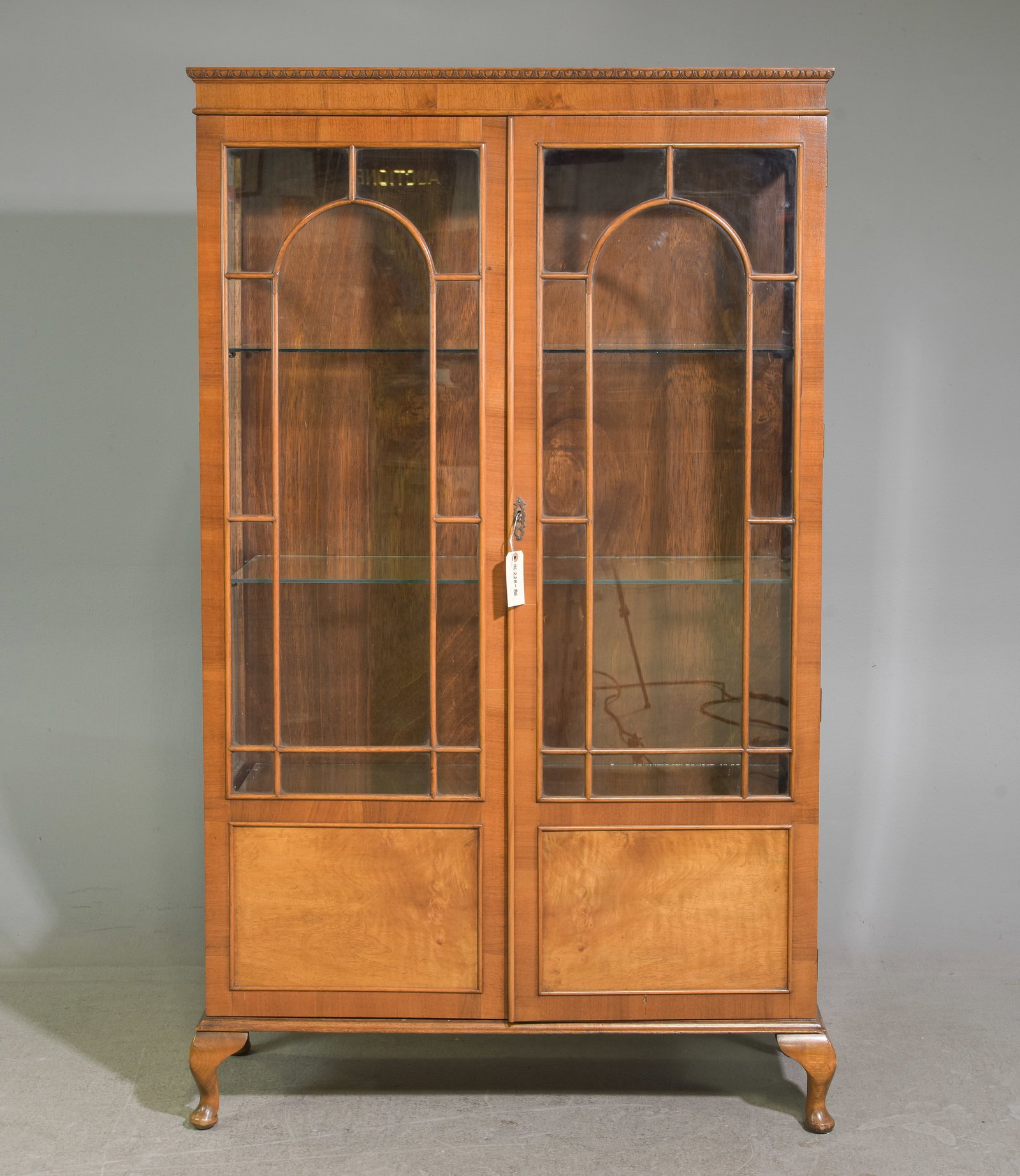 British Walnut Showcase / China Cabinet: British Walnut Showcase / China Cabinet - 63 in tall x 37.5 x 13.5