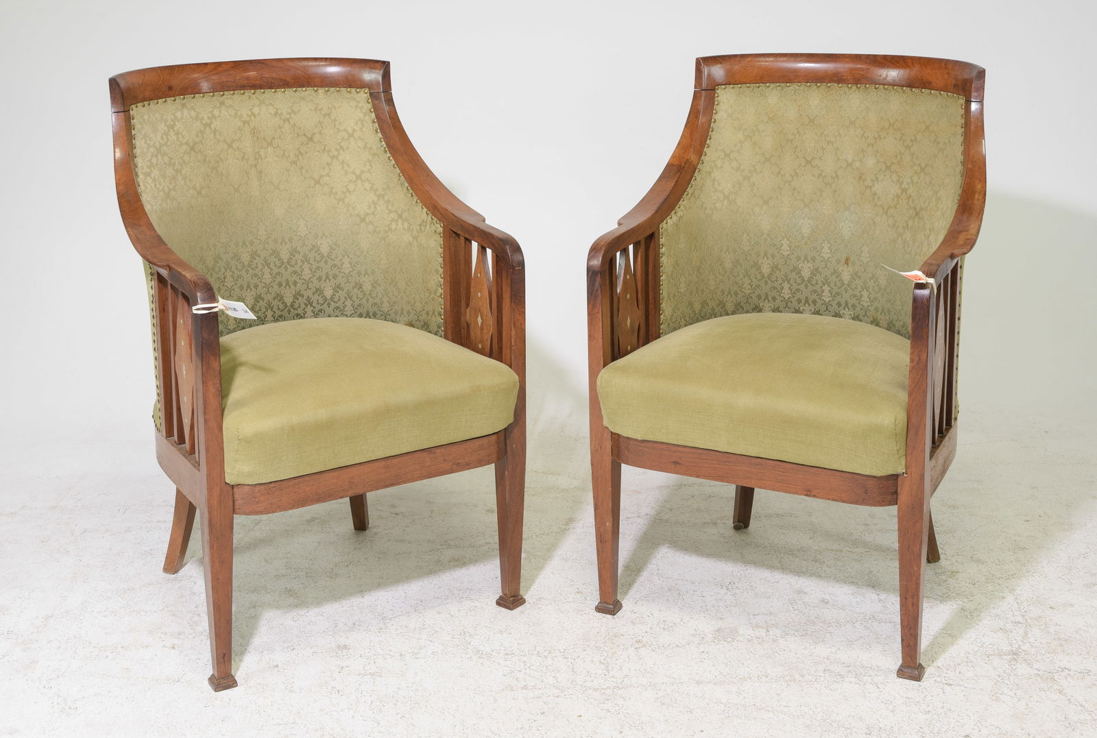 Danish Walnut Pair of Barrel Back Arm Chairs (1 of 4)