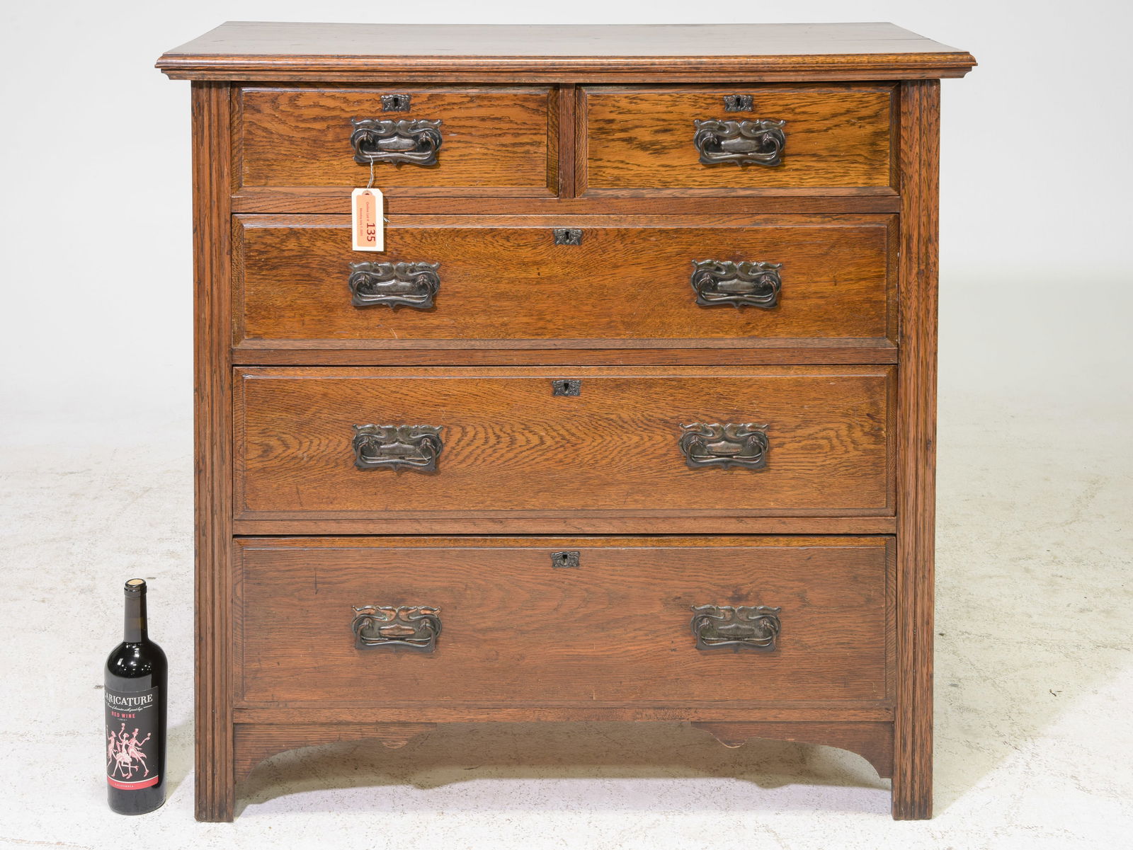 British Oak Five Drawer Chest c.1910's-20's (1 of 5)