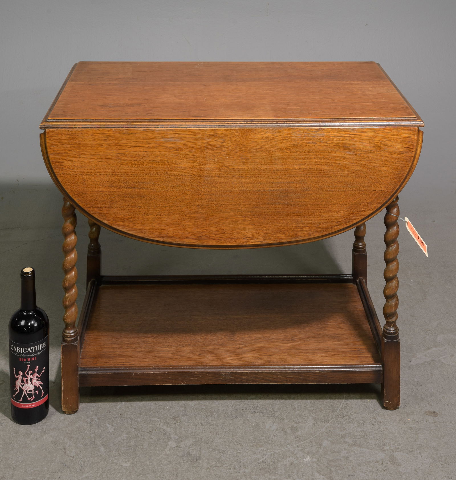 British Petite Oak Barley Twist Drop Leaf Table (1 of 4)