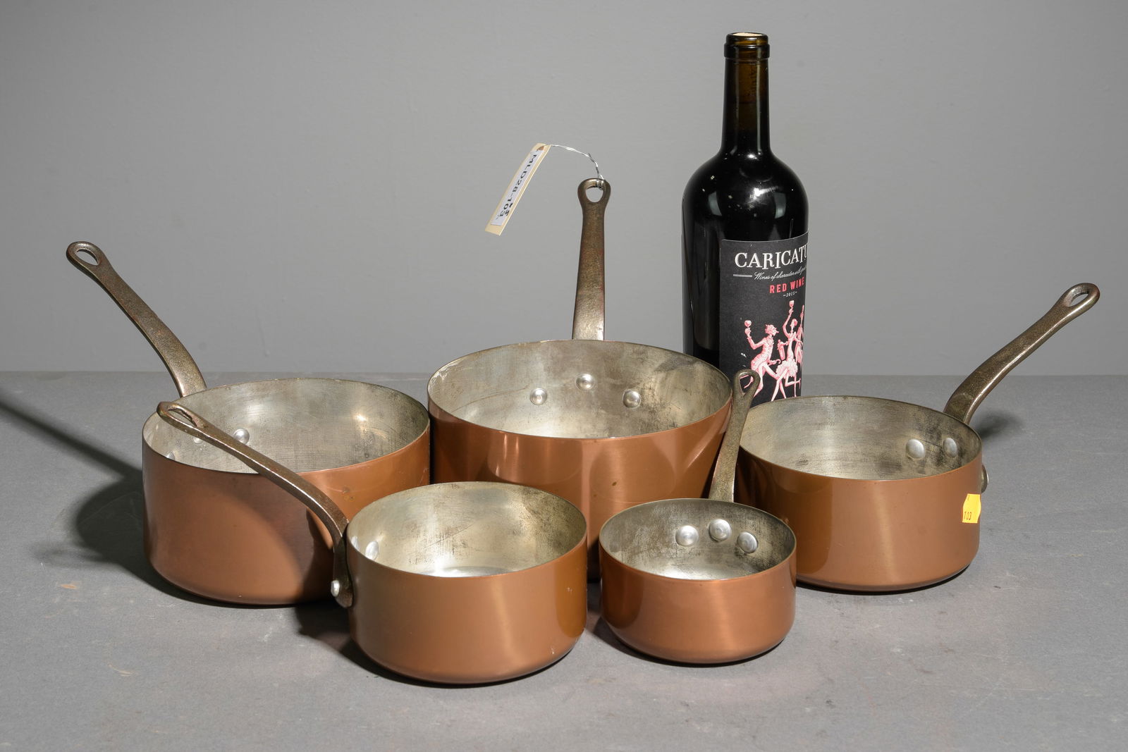 French Set of 5 Copper Sauce Pans #2 (1 of 4)