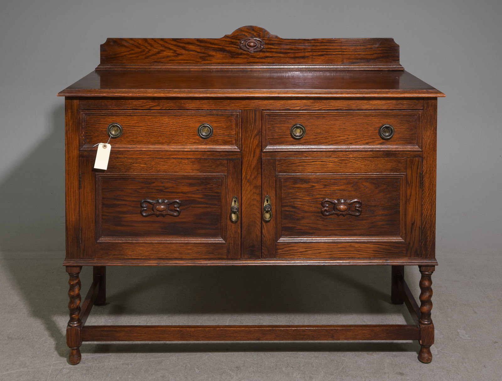 British Oak Barley Twist Sideboard / Buffet (1 of 7)