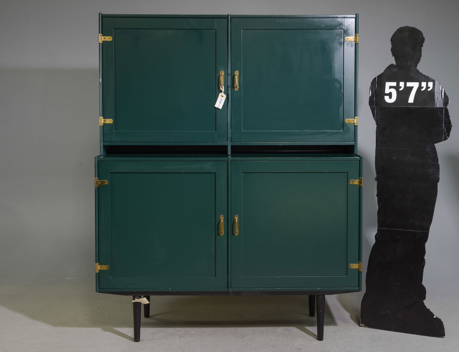 Danish Modern Green 2 Part Wall Unit / Cupboard #1 (1 of 7)