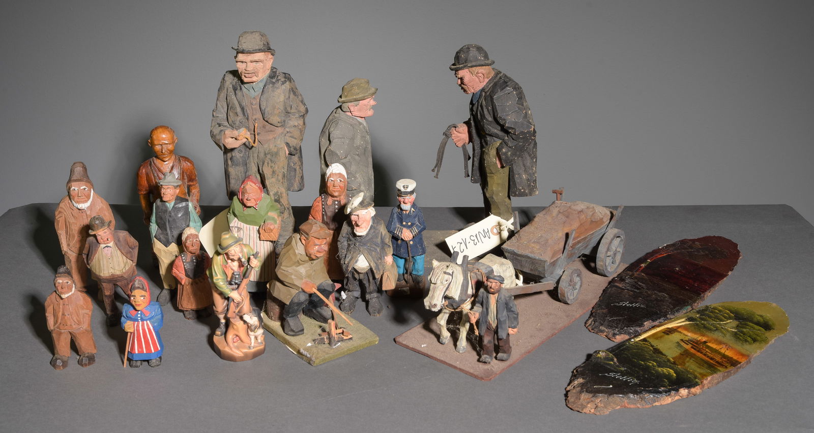 18pcs Assorted Danish Wood Hand Carved Figures (1 of 7)