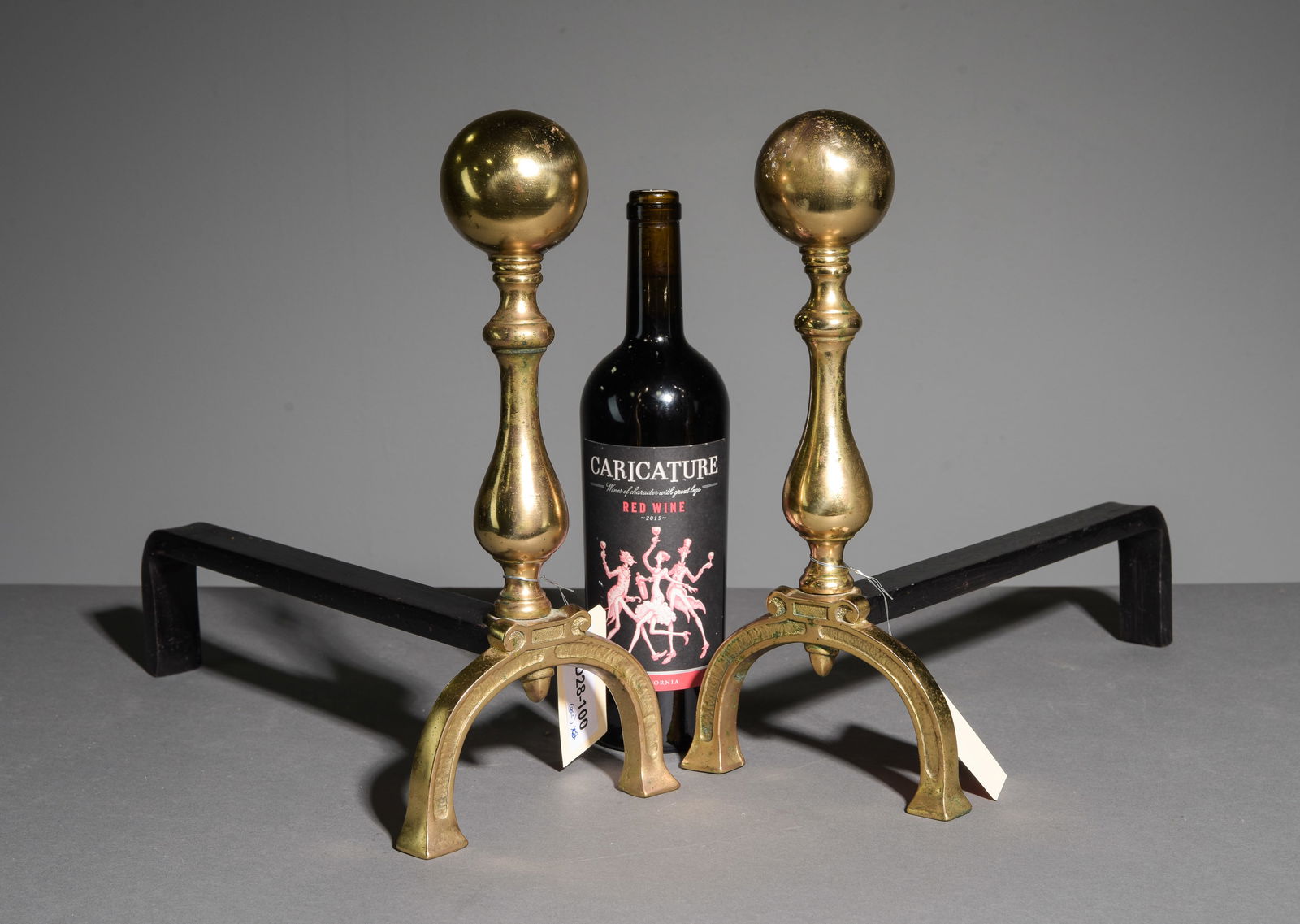 French Pair of Brass & Iron Andirons (1 of 3)