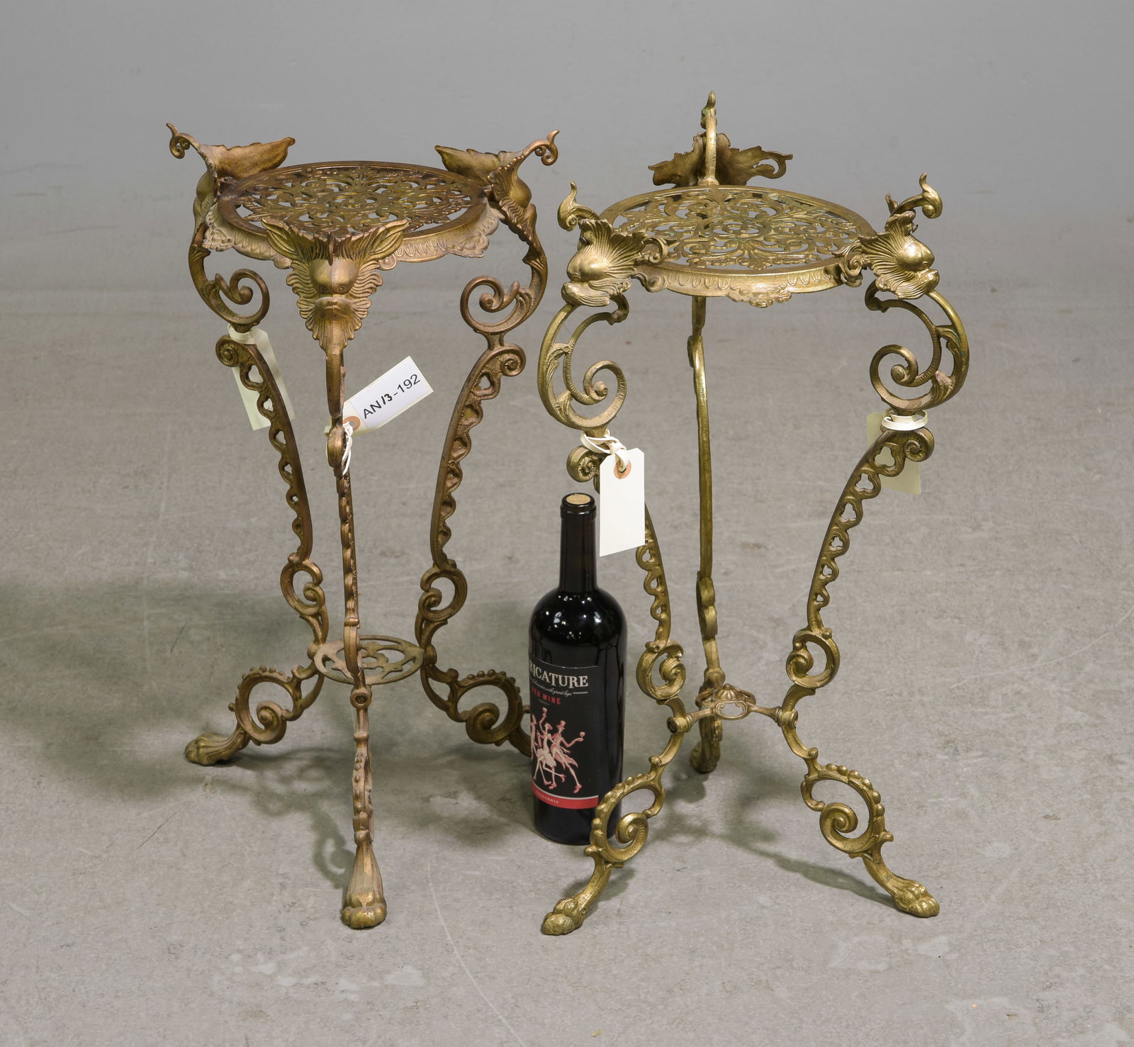 2 Brass Finished Plant Stands (1 of 4)