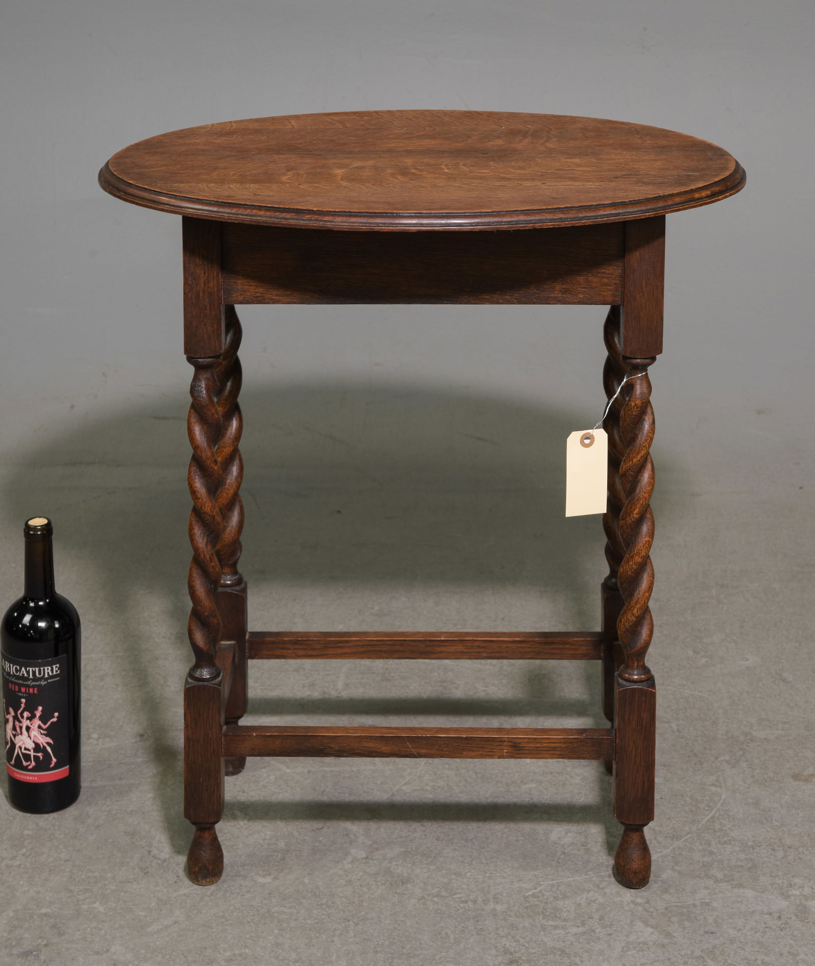 British Oak Oval Barley Twist Occasional Table (1 of 3)