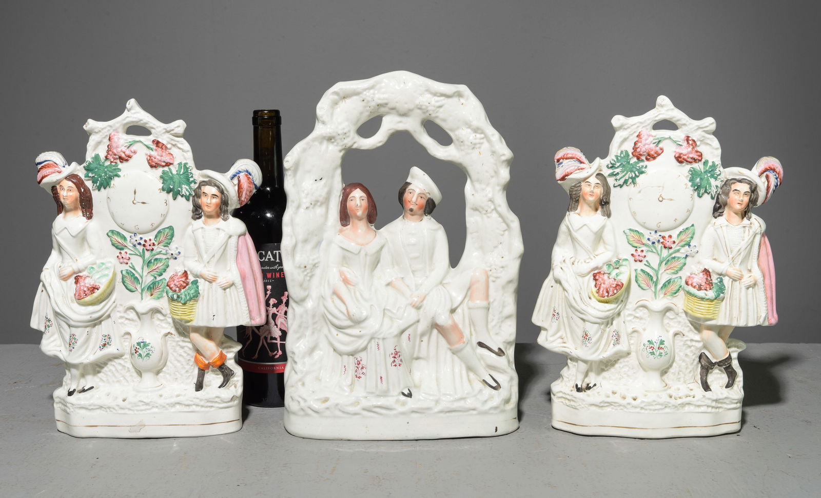 3pcs - Two Staffordshire Clock Face Figures & 1 Other (1 of 6)