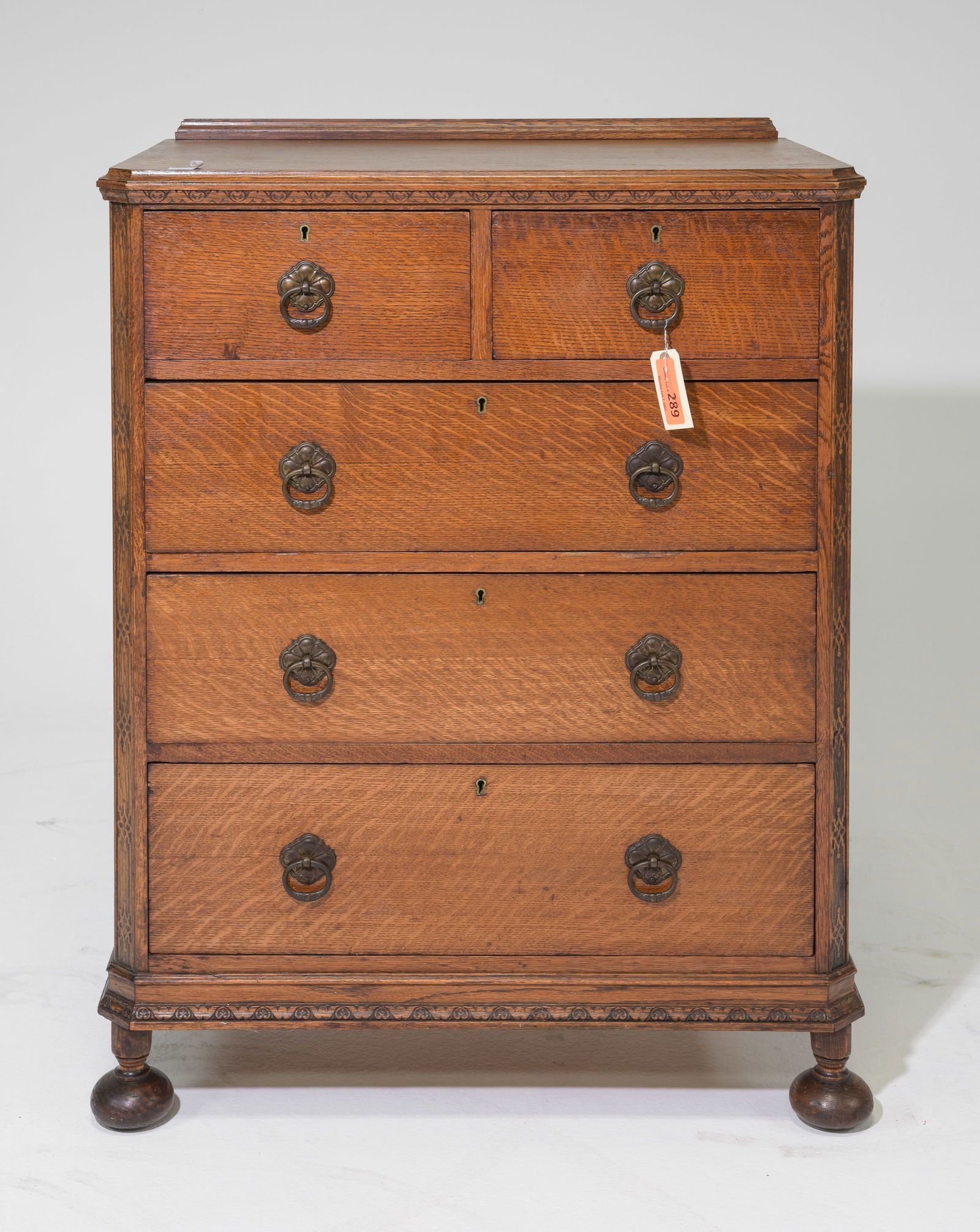 English Oak Five Drawer Chest (1 of 5)