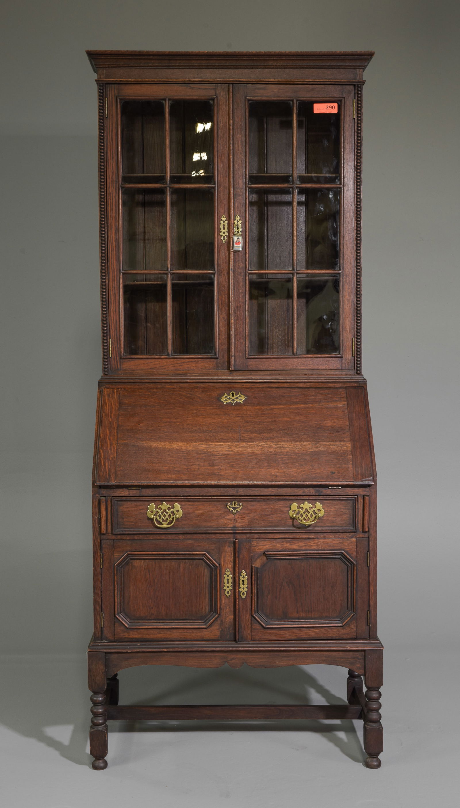 Jacobean Oak Secretary Bookcase (1 of 7)